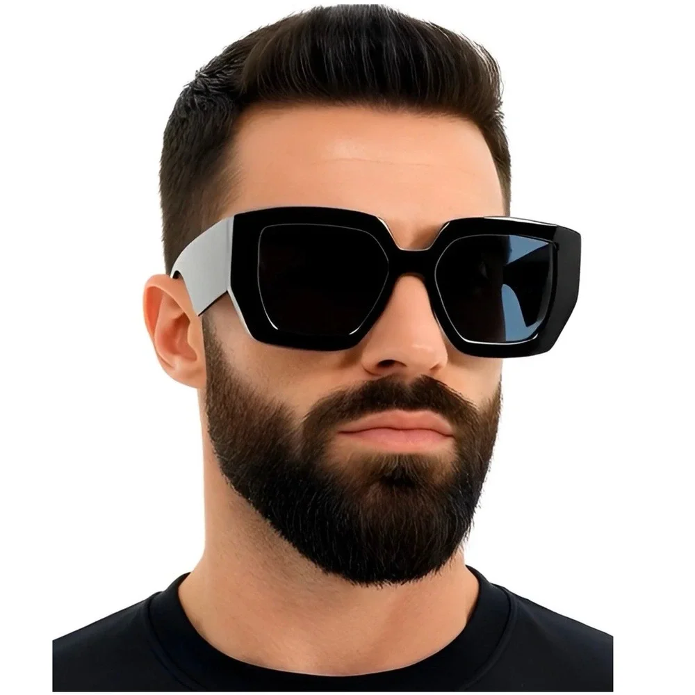 Mens Black Oversized Square Sunglasses New Thick Frame Fashion Eyeglasses‎ 2026